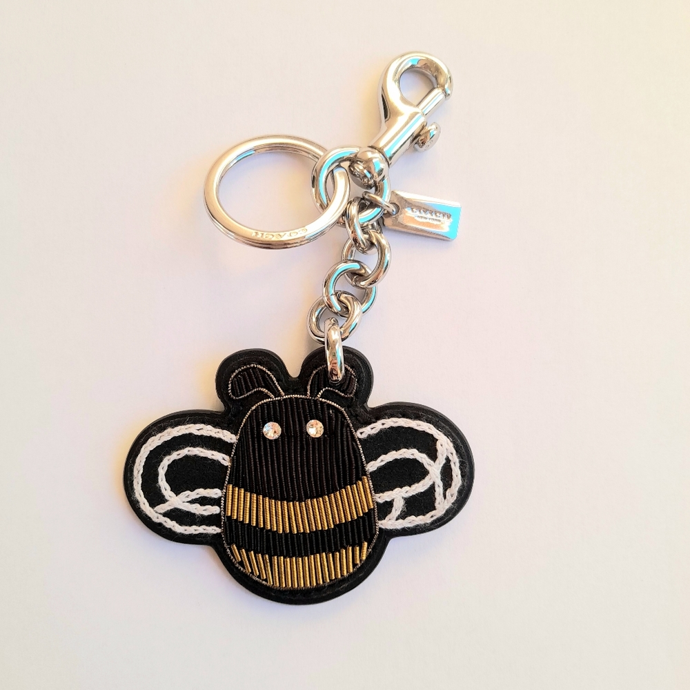 Coach Embroidered Bee Keychain